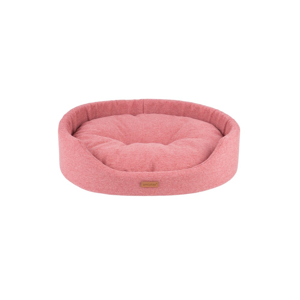 Produktbild för Amiplay Bädd Oval XL Rosa 72x63x16 cm