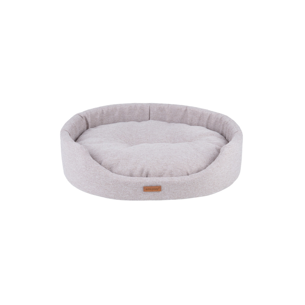 Produktbild för Amiplay Bädd Oval XXL Cream 86x76x18 cm