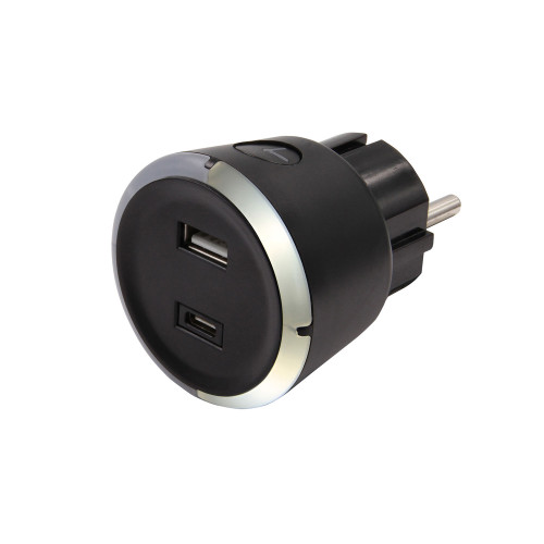 Capidi Safety Timer USB A+C 1-4 hours 3.4A Black