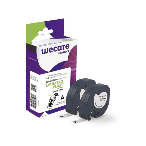 Wecare Tape WECARE Plast 12mmx4m sv på vit 2/fp