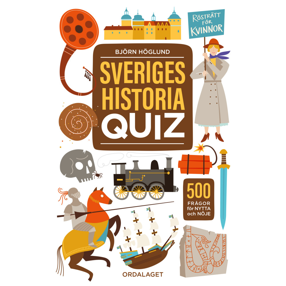 Produktbild för Sveriges historia quiz : 500 frågor för nytta och nöje (bok, danskt band)