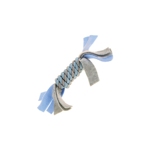 Happy Pet Valpleksak Rep Rulle med fleece blå Happypet 25x5 cm