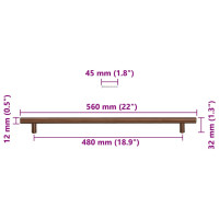 Produktbild för Skåphandtag 5 st brons 480 mm rostfritt stål