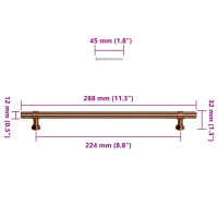 Produktbild för Skåphandtag 5 st brons 480 mm rostfritt stål