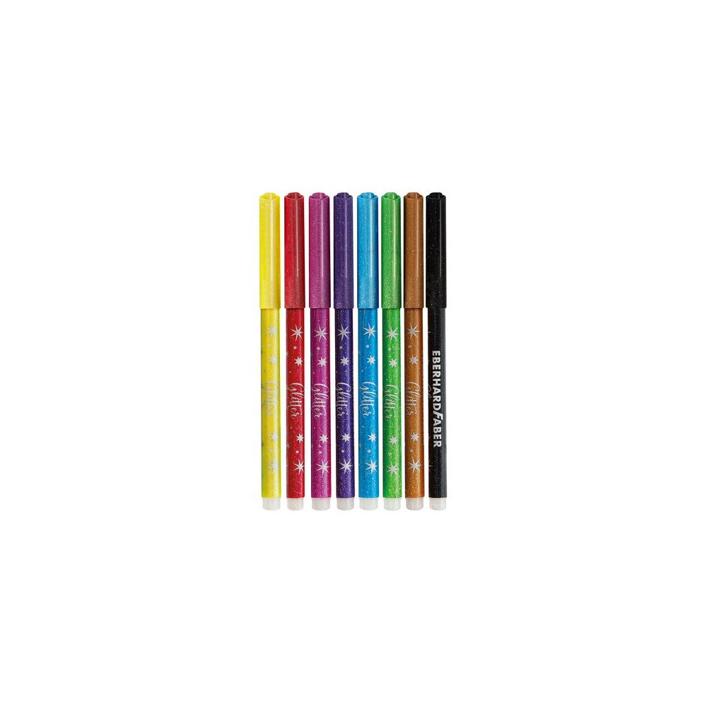 Produktbild för Fiberpenna FABER CASTELL Glitter 8/fp