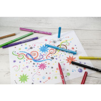Produktbild för Fiberpenna FABER CASTELL Glitter 8/fp