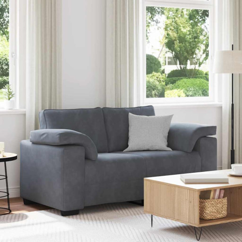 vidaXL Loveseat soffa mörkgrå 160x77x82 cm sammet