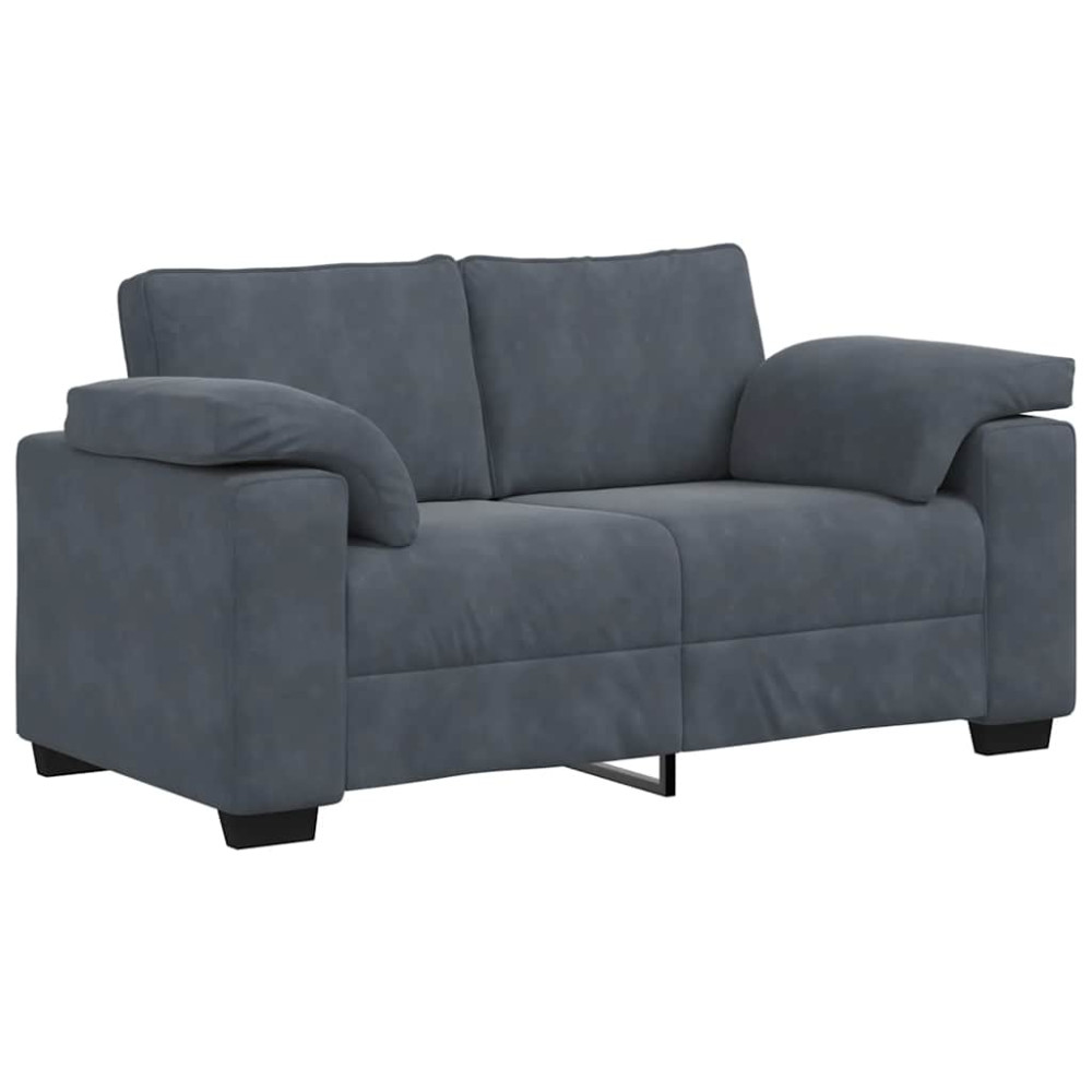 Produktbild för Loveseat soffa mörkgrå 160x77x82 cm sammet