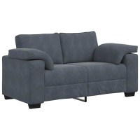 Produktbild för Loveseat soffa mörkgrå 160x77x82 cm sammet
