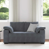 Produktbild för Loveseat soffa mörkgrå 160x77x82 cm sammet