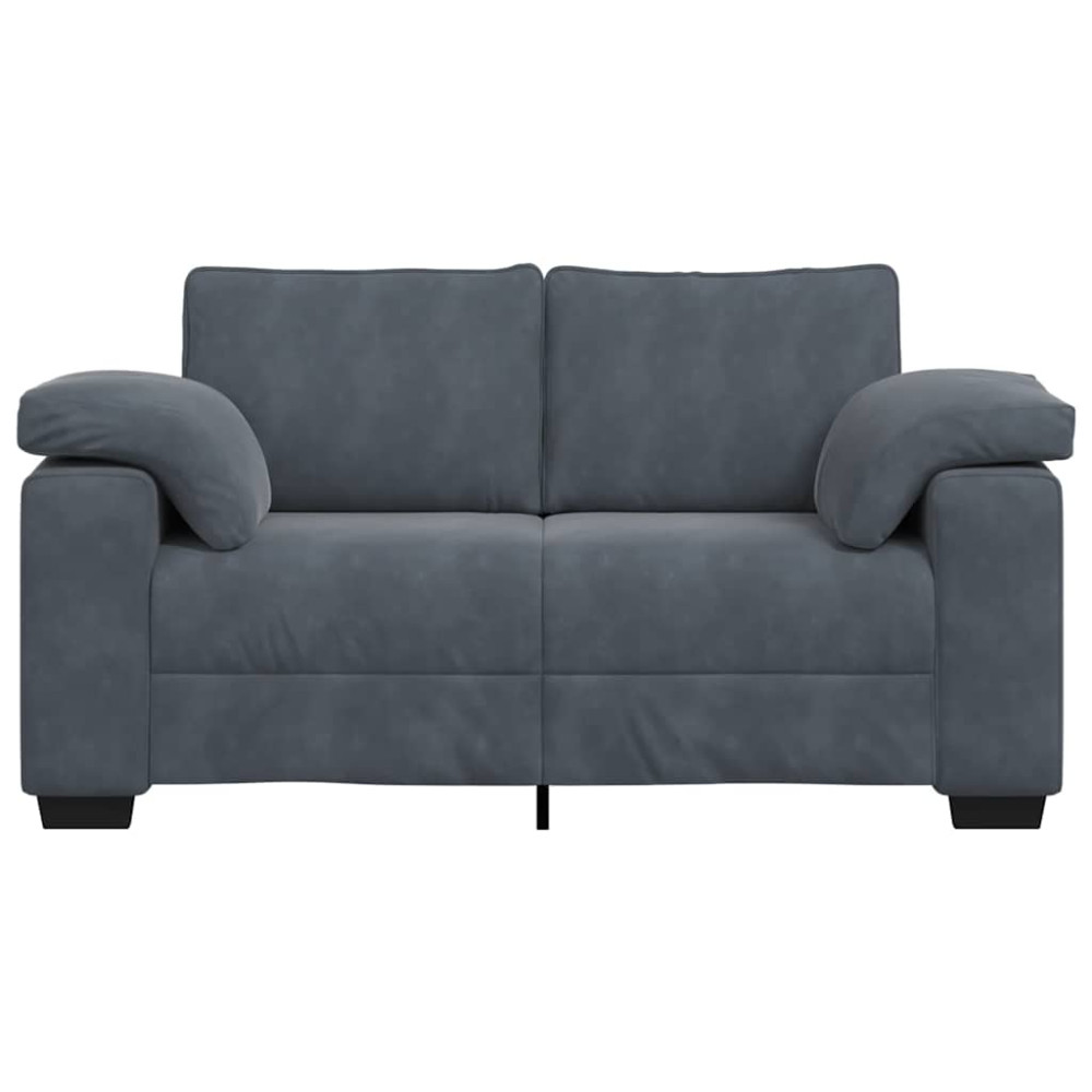 Produktbild för Loveseat soffa mörkgrå 160x77x82 cm sammet