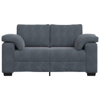 Produktbild för Loveseat soffa mörkgrå 160x77x82 cm sammet
