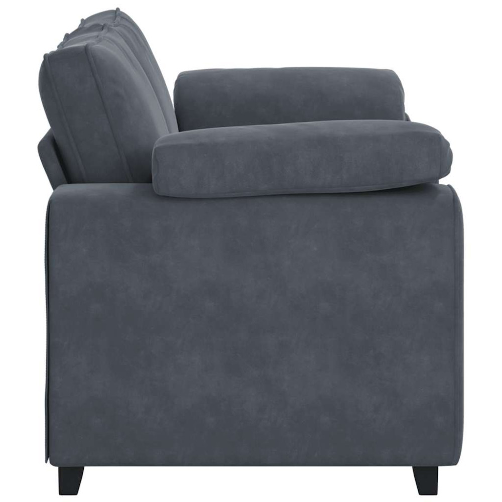 Produktbild för Loveseat soffa mörkgrå 160x77x82 cm sammet