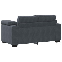 Produktbild för Loveseat soffa mörkgrå 160x77x82 cm sammet