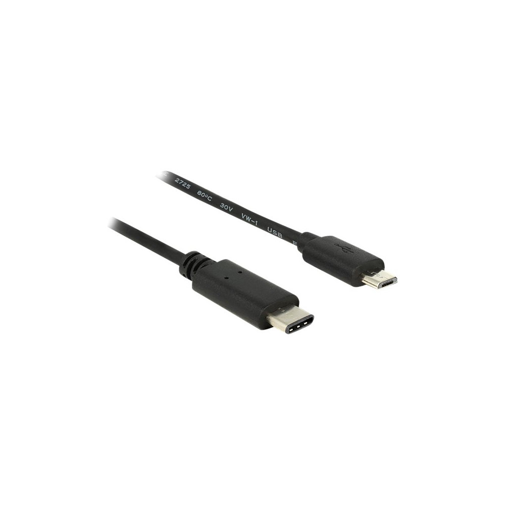 Produktbild för Delock - USB typ C-kabel - 24 pin USB-C till mikro-USB typ B - 50 cm