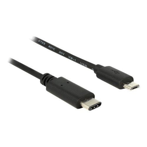 DeLOCK - USB typ C-kabel - 24 pin USB-C till mikro-USB typ B - 50 cm - Adaptrar & Hubbar