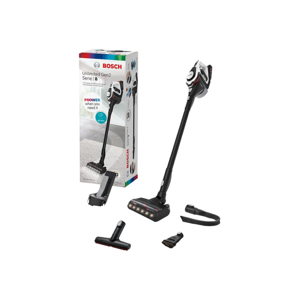 Produktbild för Bosch Unlimited Gen2 Serie | 8 BBS8214 - dammsugare - sladdlös - skaft/handhållen - vit