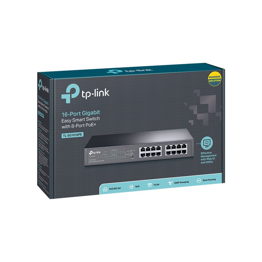 Produktbild för TP-Link TL-SG1016PE - switch - 16 portar - smart - rackmonterbar