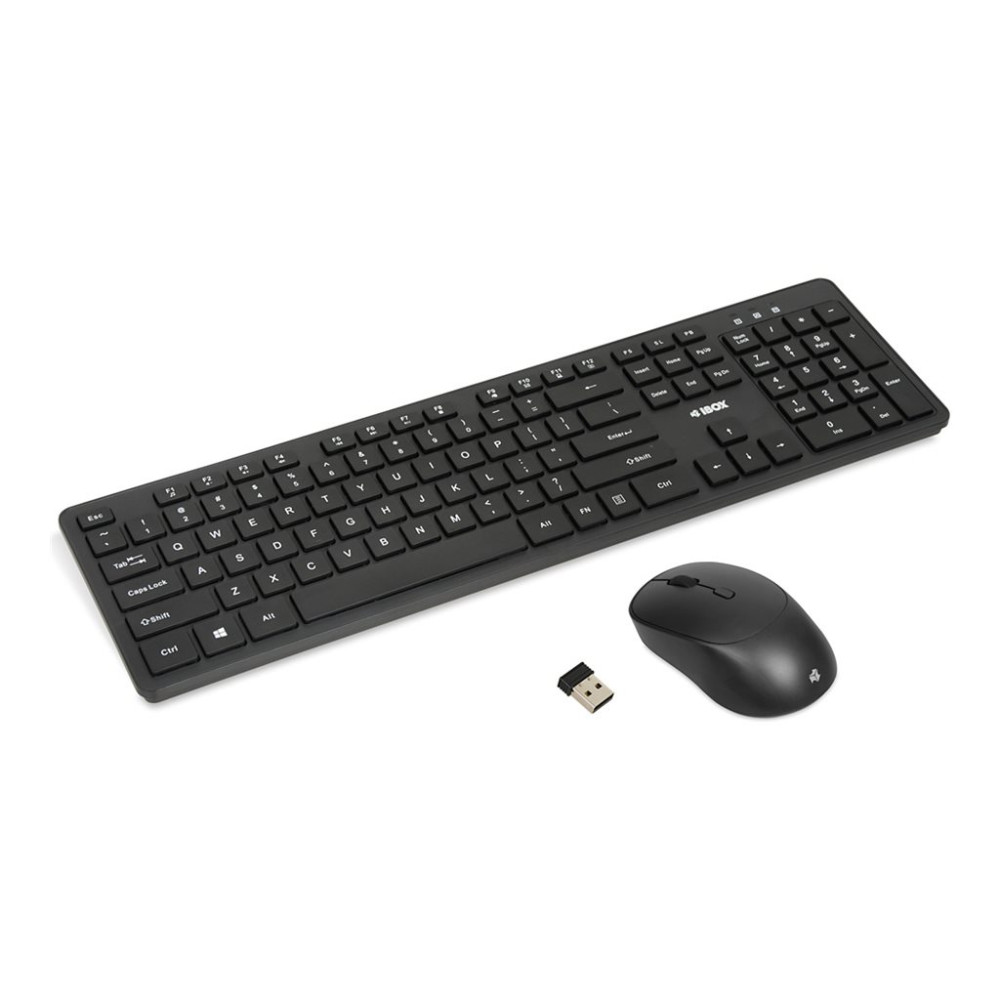 Produktbild för iBOX Workstation Pro Kit - sats med tangentbord och mus - QWERTY - svart Inmatningsenhet