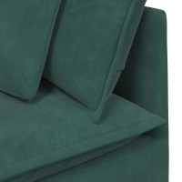 Produktbild för Modulsoffa med dynor sammet mörkgrön