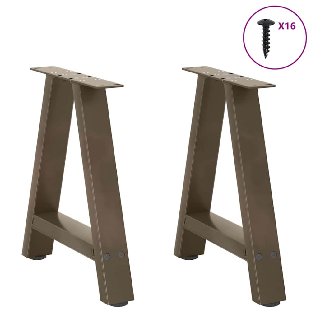 Produktbild för Soffbordsben A-formade 2 st 38x(42-43) cm stål
