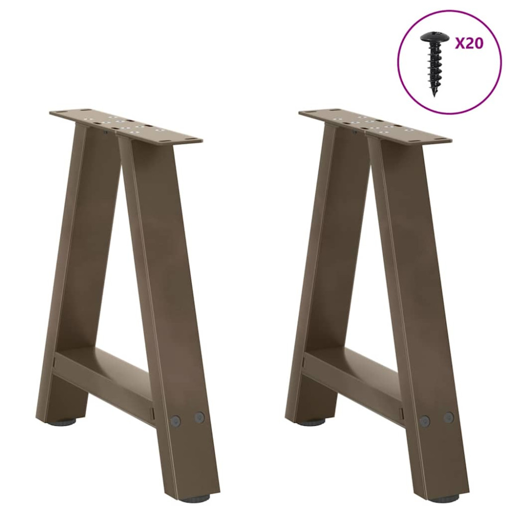 Produktbild för Soffbordsben A-formade 2 st 50x(42-43) cm stål