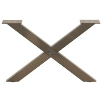 Produktbild för Soffbordsben X-formade 2 st naturstål 50x(30-31) cm stål