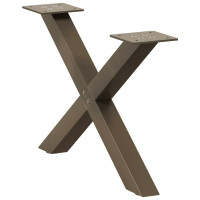 Produktbild för Soffbordsben X-formade 2 st naturstål 50x(30-31) cm stål