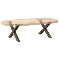 Produktbild för Soffbordsben X-formade 2 st naturstål 50x(30-31) cm stål