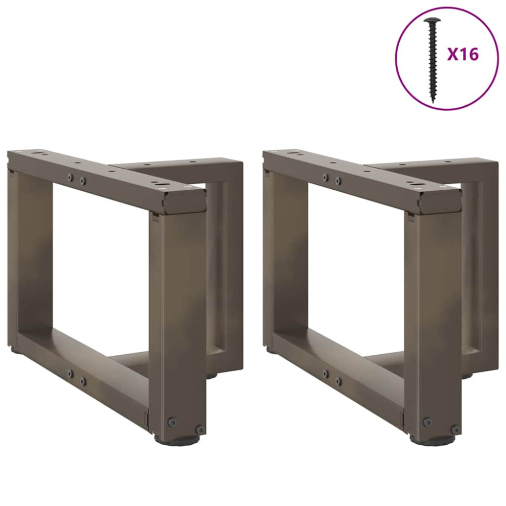 Produktbild för Soffbordsben T-formade 2 st svarta 50x25x(30-31) cm stål