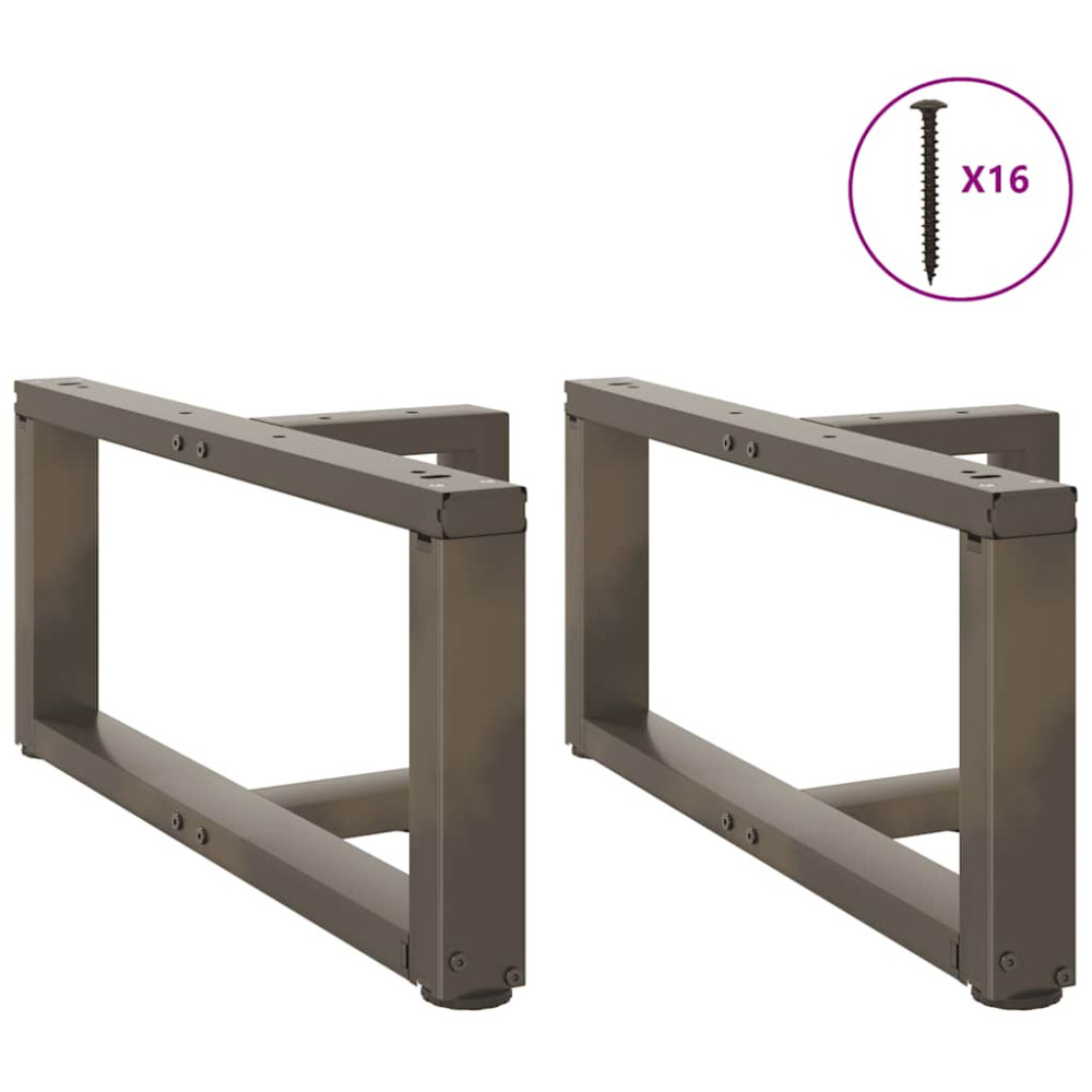 Produktbild för Soffbordsben T-formade 2 st svarta 60x25x(30-31) cm stål