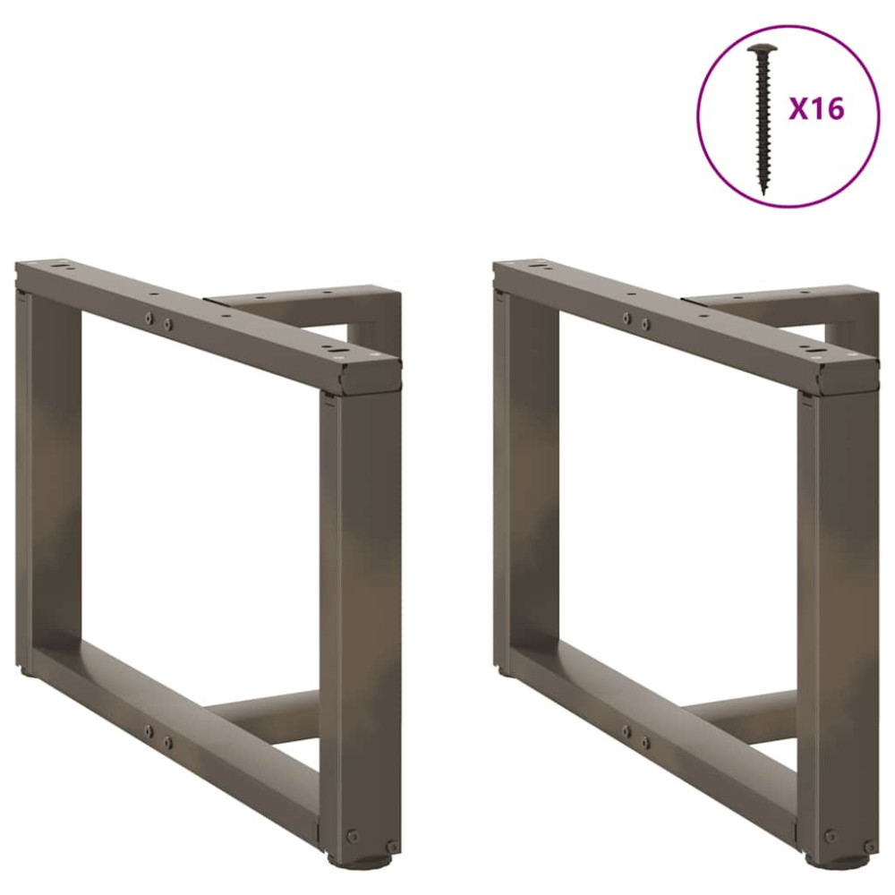 Produktbild för Soffbordsben T-formade 2 st svarta 60x25x(42-43) cm stål