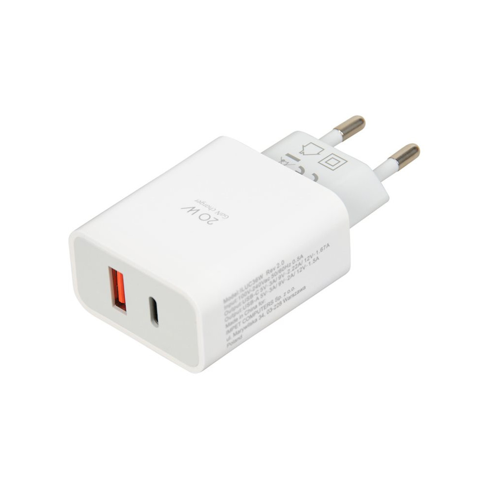 Produktbild för iBOX C-36 strömadapter - USB, USB-C - 20 watt