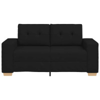 Produktbild för Loveseat soffa svart 160x77x82 cm tyg