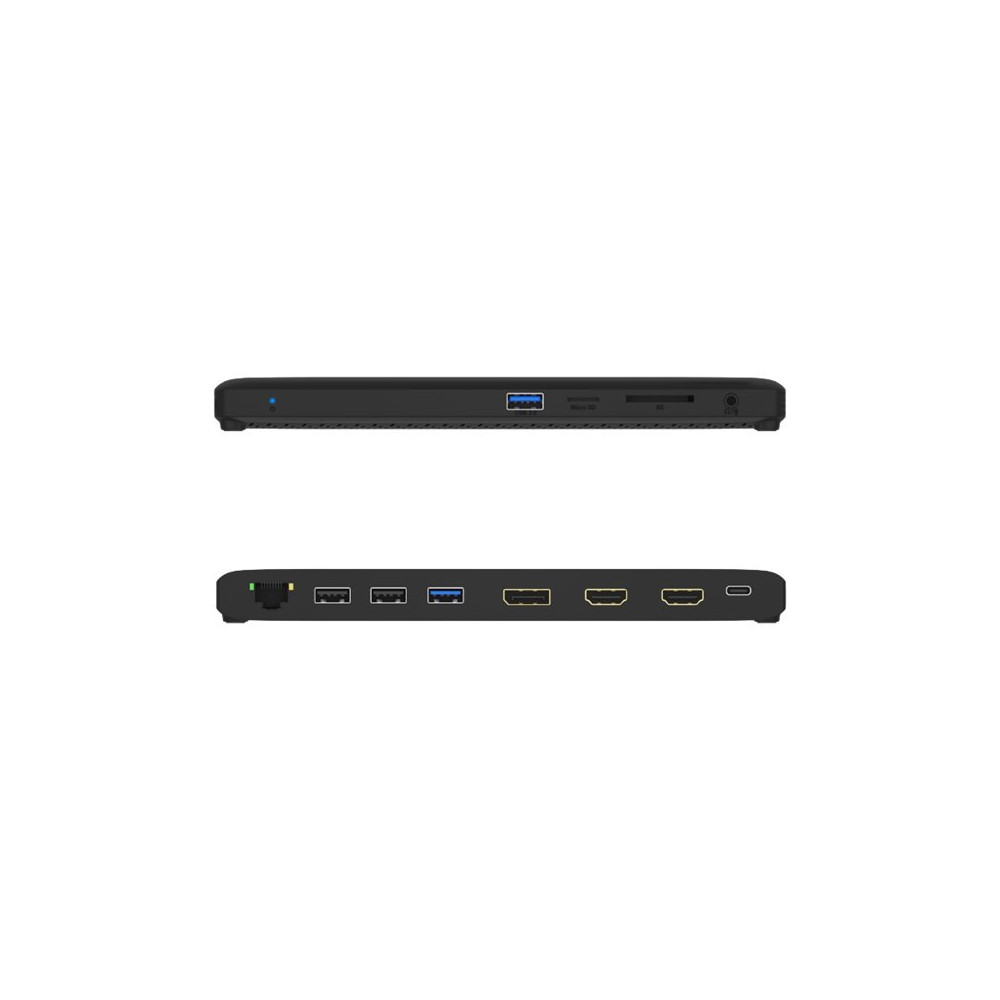 Produktbild för ICY BOX 11-in-1 Mobile with Triple Video Output - dockningsstation - USB-C - 2 x HDMI, DP - 1GbE