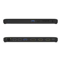 Produktbild för ICY BOX 11-in-1 Mobile with Triple Video Output - dockningsstation - USB-C - 2 x HDMI, DP - 1GbE