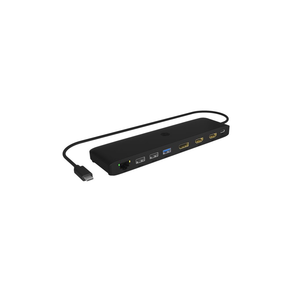 Produktbild för ICY BOX 11-in-1 Mobile with Triple Video Output - dockningsstation - USB-C - 2 x HDMI, DP - 1GbE