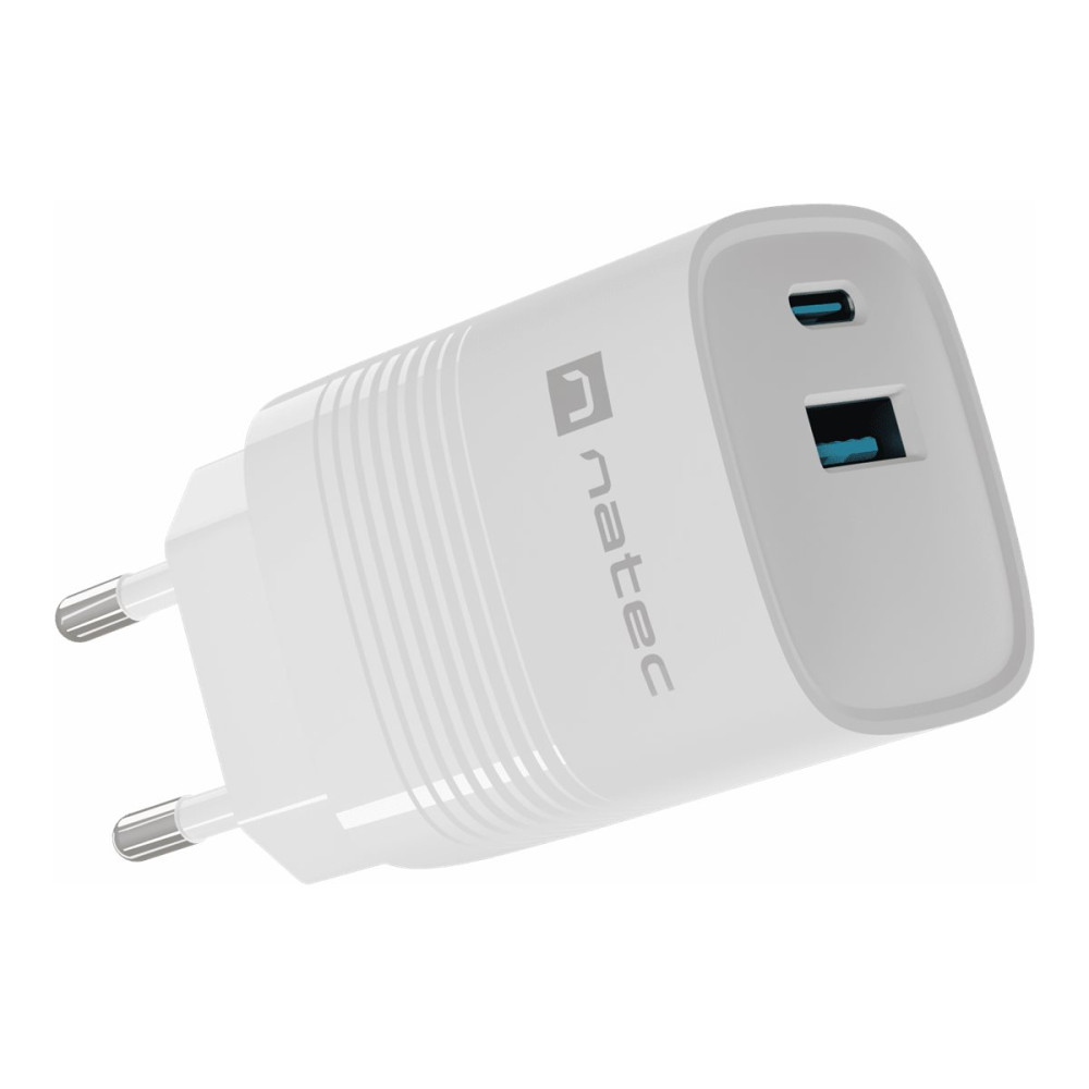 Produktbild för Natec Ribera strömadapter - GaN - USB, USB-C - 30 watt