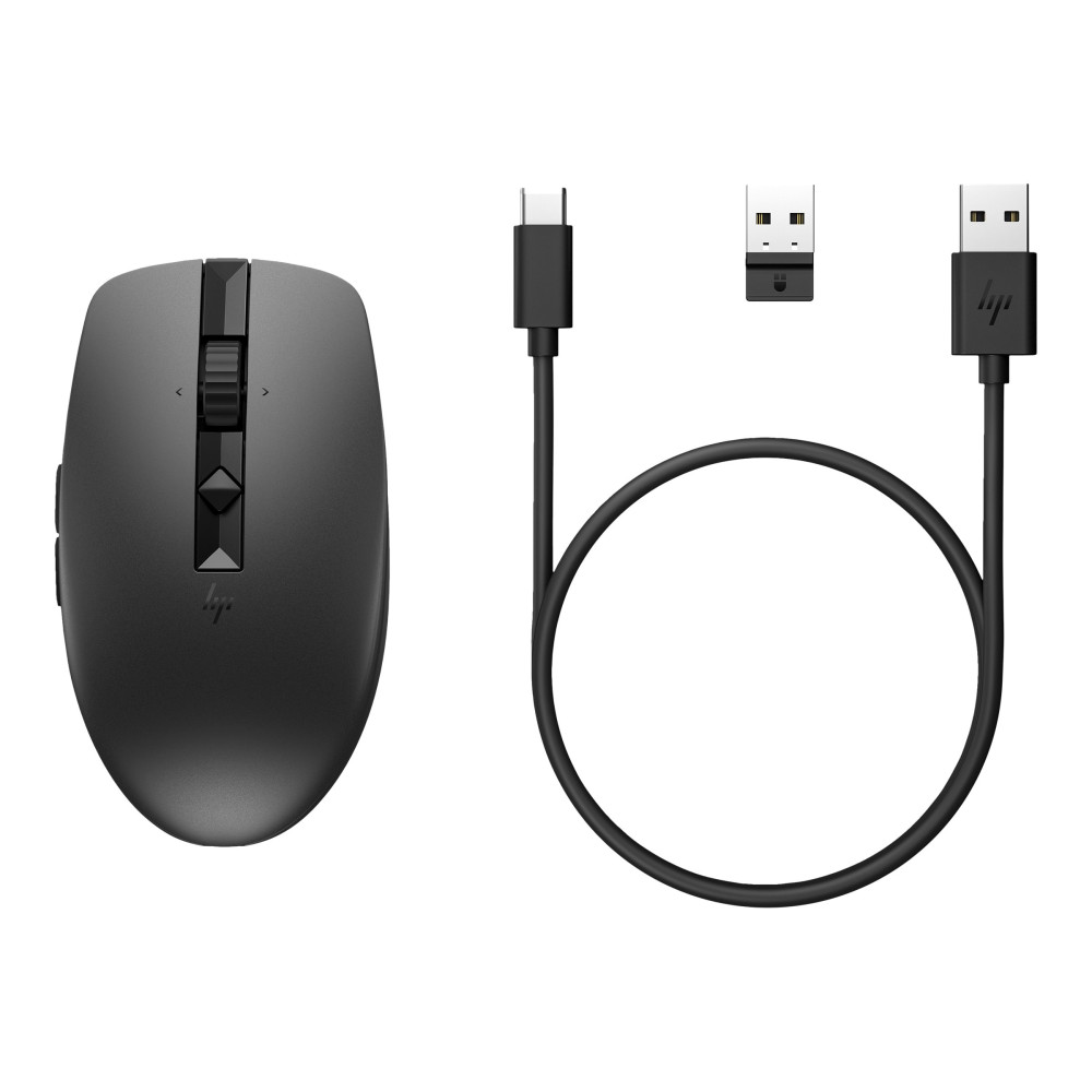 Produktbild för HP 710 - mus - laddningsbar - Bluetooth 5.3, 2.4 GHz - svart