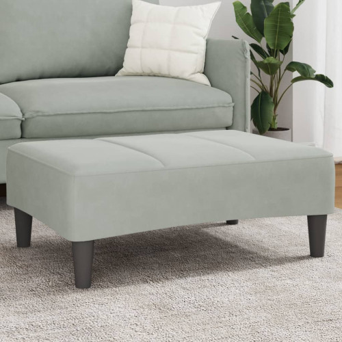 vidaXL Fotpall Ljusgrå 77x55x31 cm sammet - Fotpallar