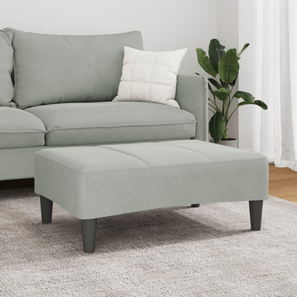 Produktbild för Fotpall Ljusgrå 77x55x31 cm sammet