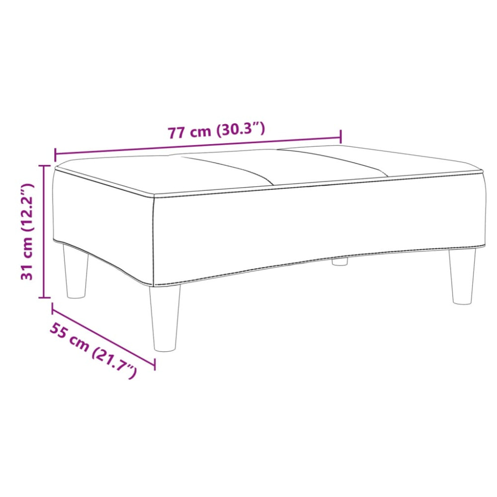 Produktbild för Fotpall Ljusgrå 77x55x31 cm sammet