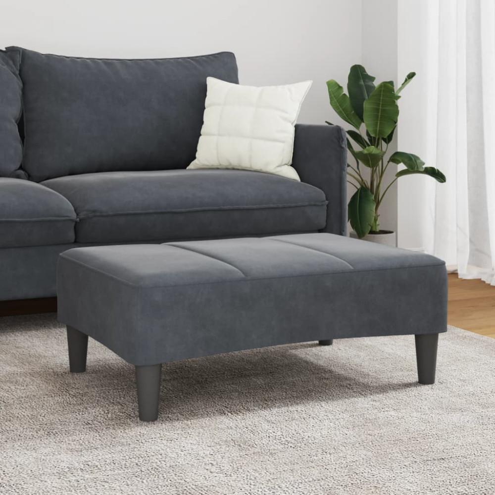Produktbild för Fotpall mörkgrå 77x55x31 cm sammet
