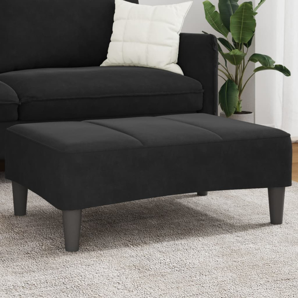 Produktbild för Fotpall svart 77x55x31 cm sammet