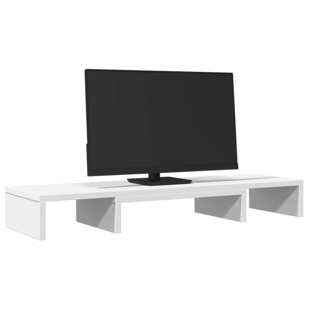 Produktbild för Skärmställ justerbart 80x24x10,5 cm konstruerat trä vit