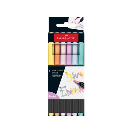 FABER-CASTELL Fiberpenna Black Edition pastel 6/fp