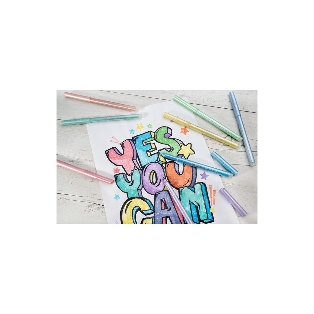 Produktbild för Fiberpenna FABER Glitter pastel 8/fp