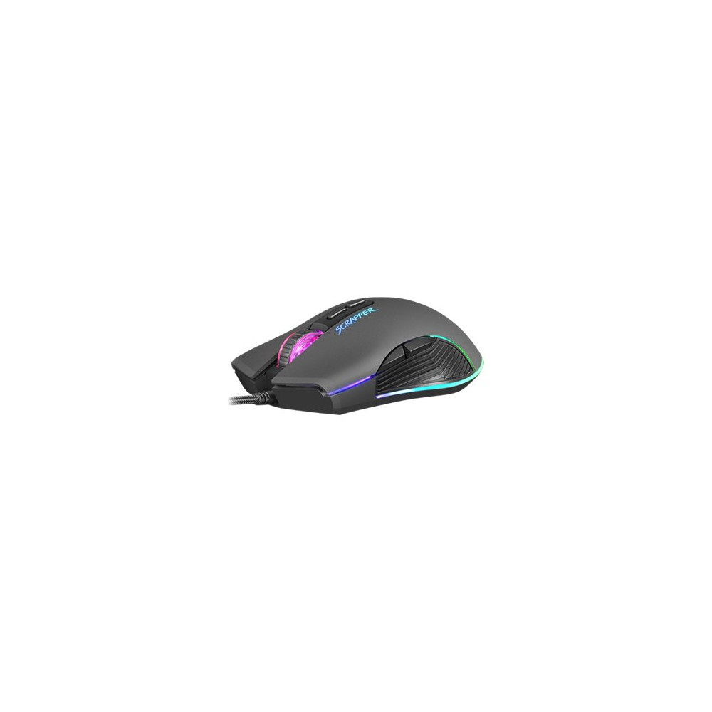 Produktbild för Fury Scrapper - mus - USB 2.0 - mattsvart