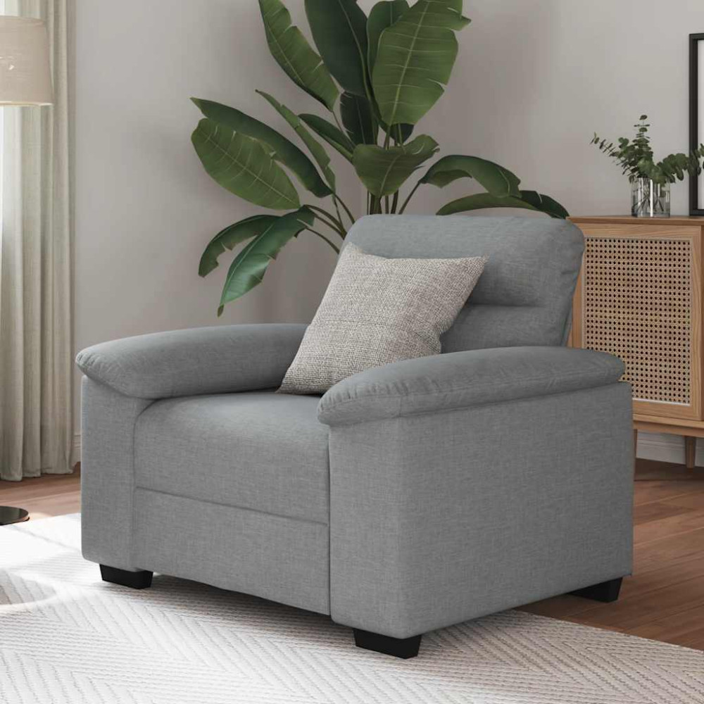 Produktbild för Soffstol ljusgrå 100x81x84 cm tyg