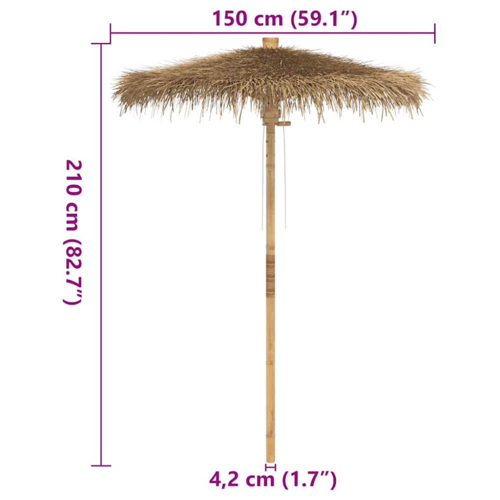 Produktbild för Tiki paraply med bananblad 150 cm bambu